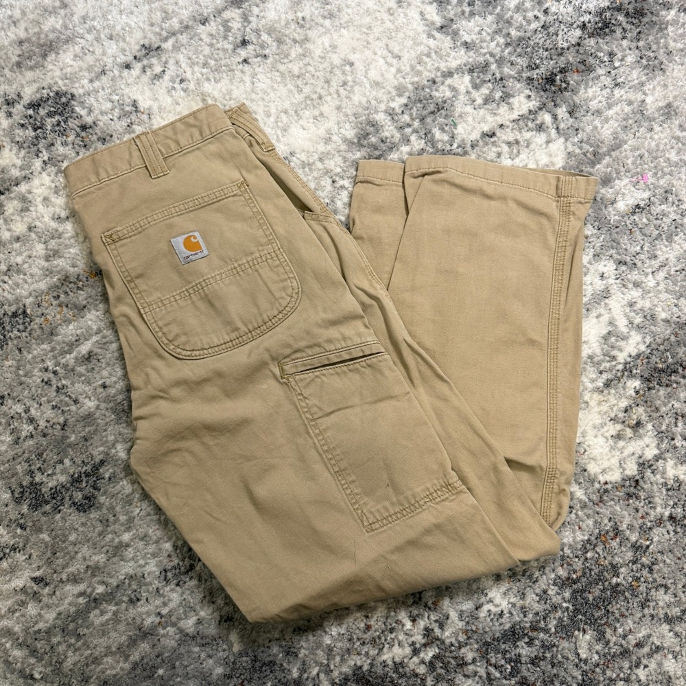 Carhartt Mens Relaxed Fit Canvas Work Pants Tan Khaki 102291-253 33x32